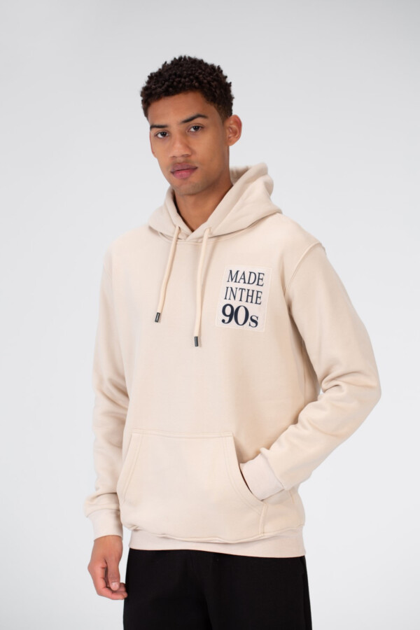 Men's Melton Sweatshirt With Front Print And A Hoodie Cut