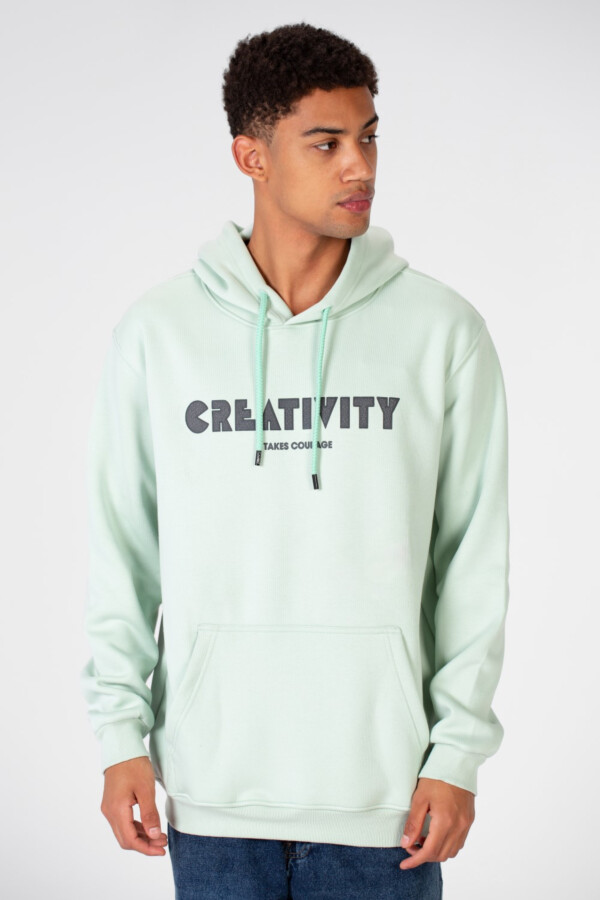 Men's Hoodie Sweatshirt With Front Print And Front Pocket