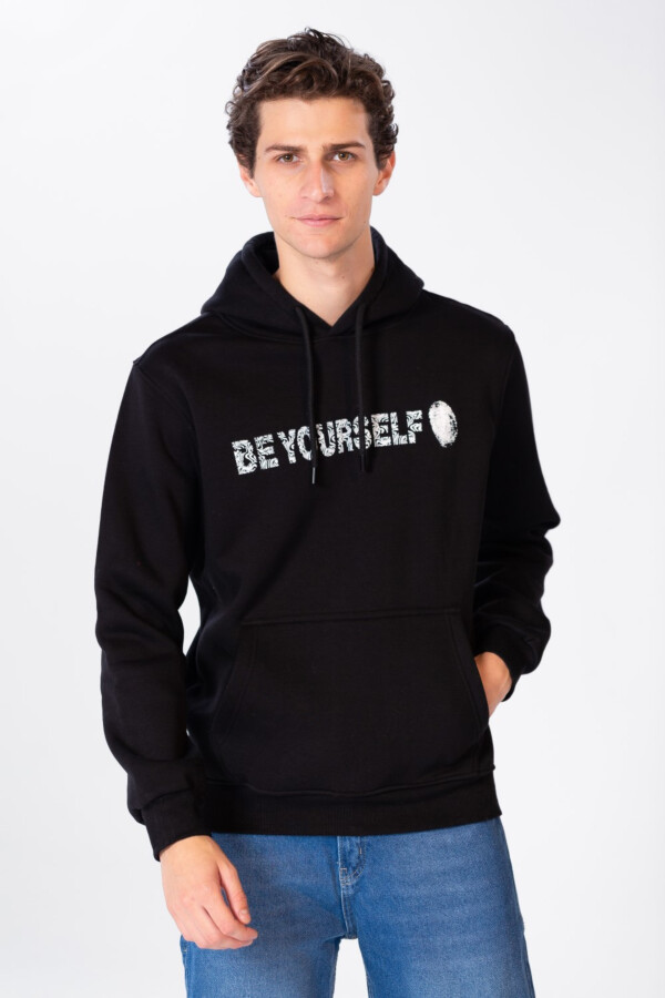 Men's Long Sleeve Hooded Sweatshirt Made Of Practical Melton Material