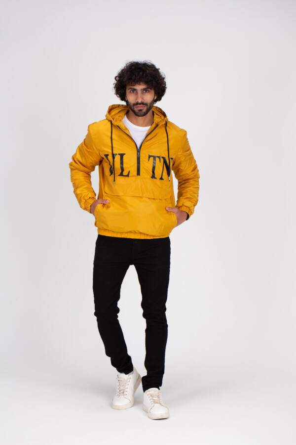 Men's Casual Half Zipper Front Printed Waterproof Sweatshirt