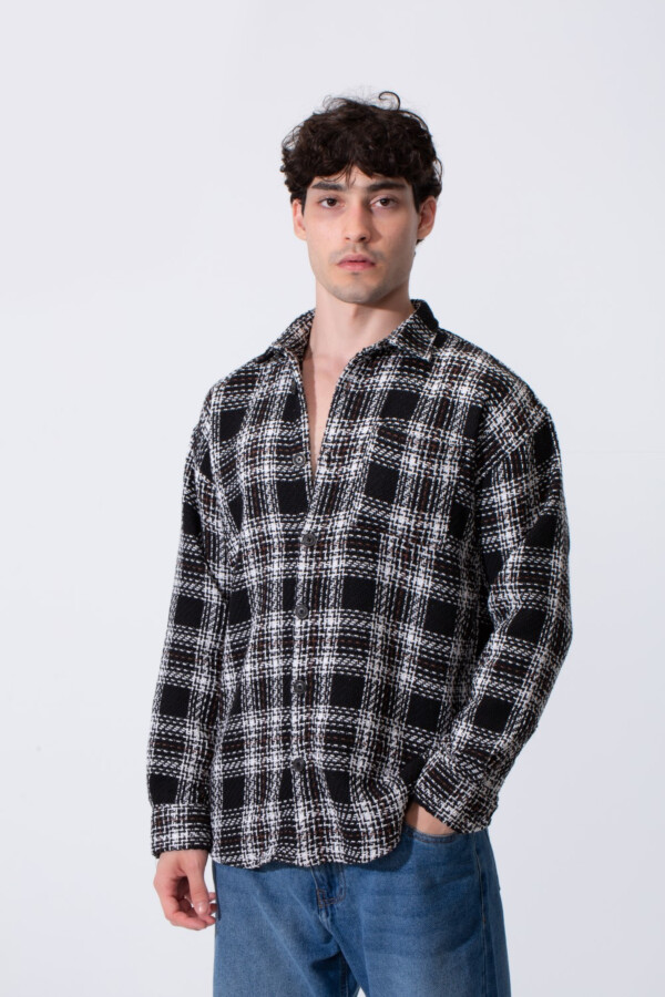 Men's Winter Wool Slim Fit Shirt With Front Pocket And Long Sleeves