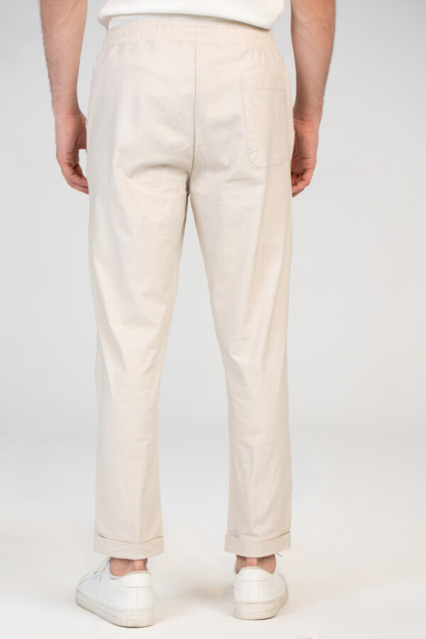 Mens Basic Linen Pants With Unique Front And Back Pockets
