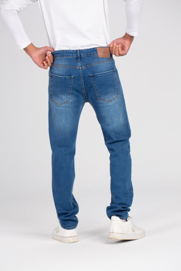 Men's Slim Fit Basic Five Pockets Used Details Jeans Pants