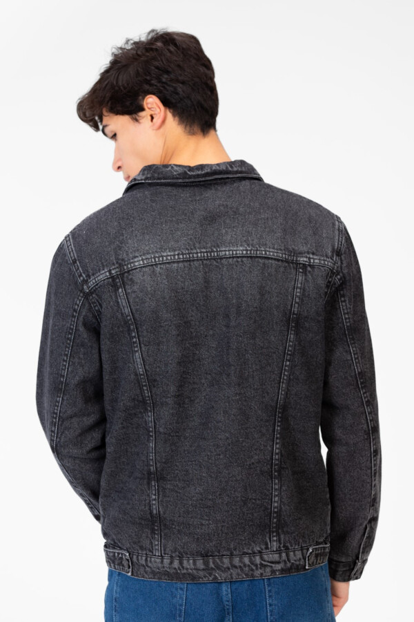 Men's Winter Fur Padded Denim Jacket With Basic Details