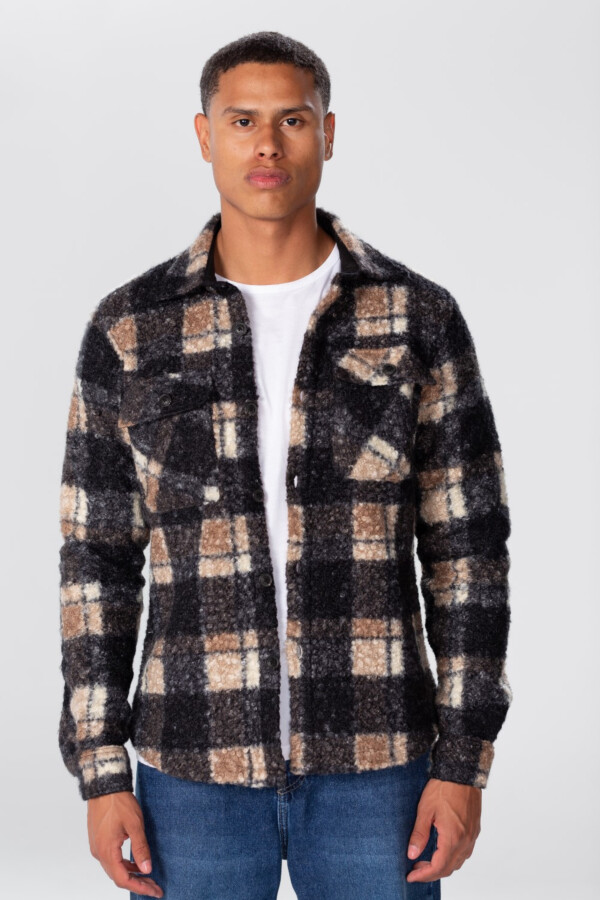 Men's Checked Shirt With Buttons And Front Pockets 1