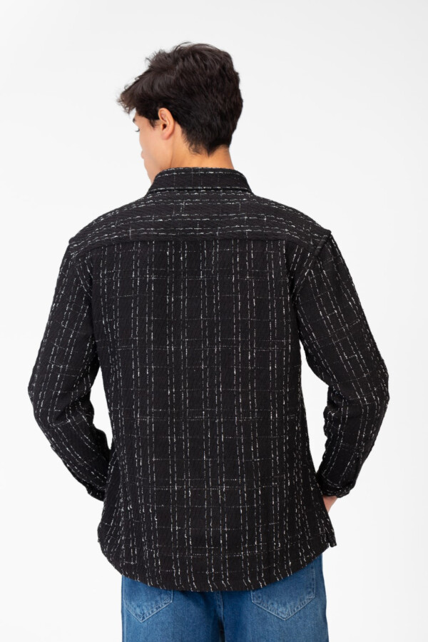 Men's Check Shirt With Front Pockets And Long Sleeves