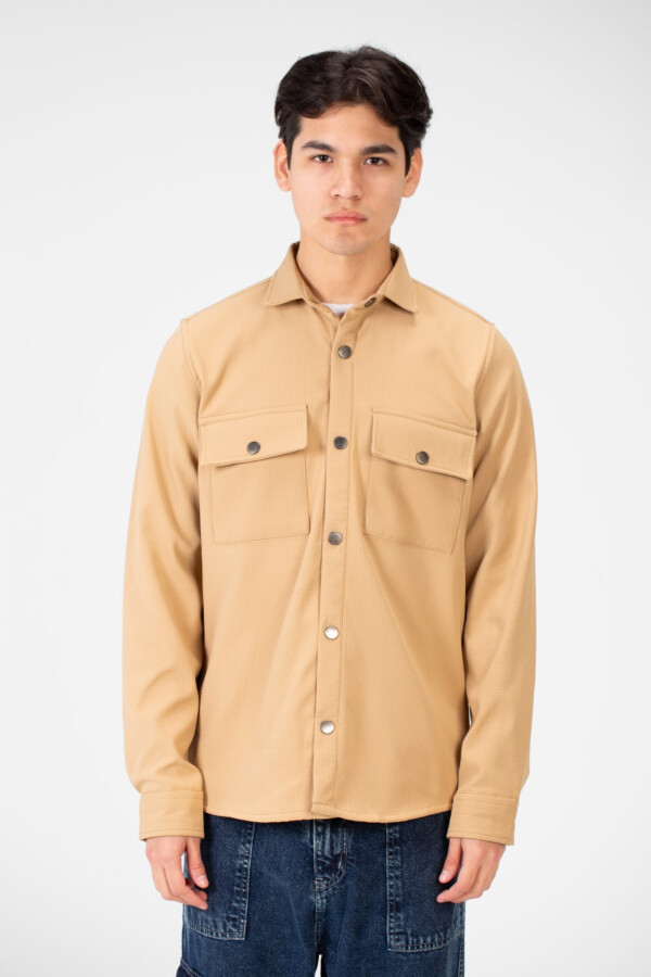 Men's Basic Winter Fur Padded Shirt With Front Pockets