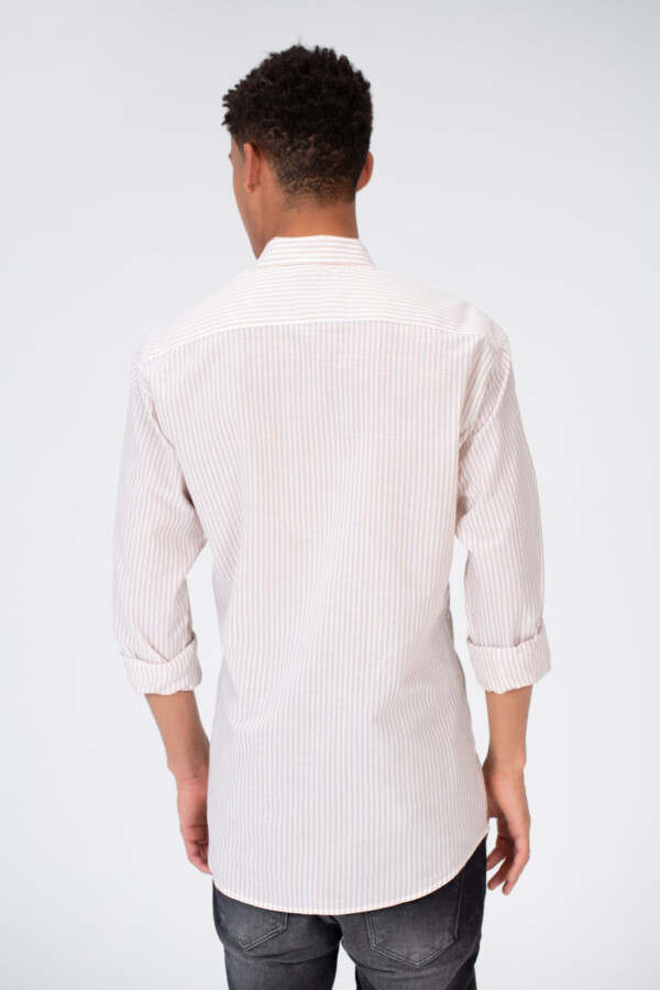 Men's Long Sleeve Slim Fit Striped Shirt