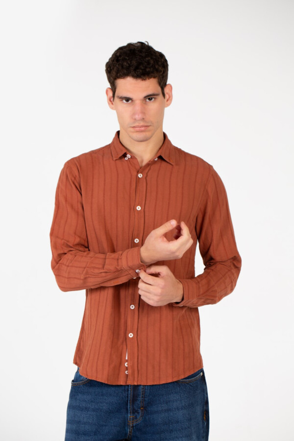 Men's Slim Fit Striped Poplin Shirt