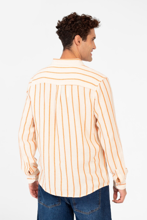 Men's Long Sleeve Regular Fit Striped Shirt