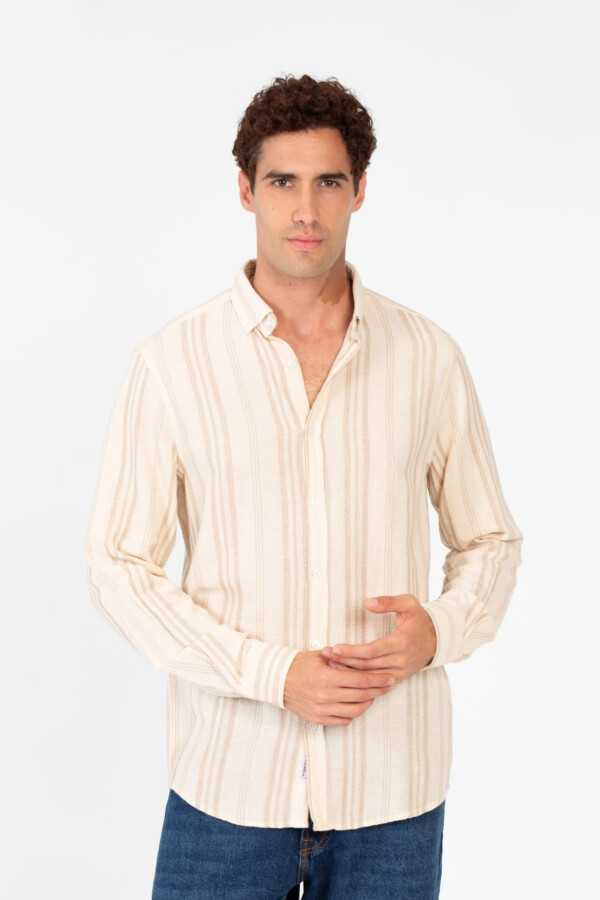 Men's Striped Long Sleeve Regular Fit Shirt