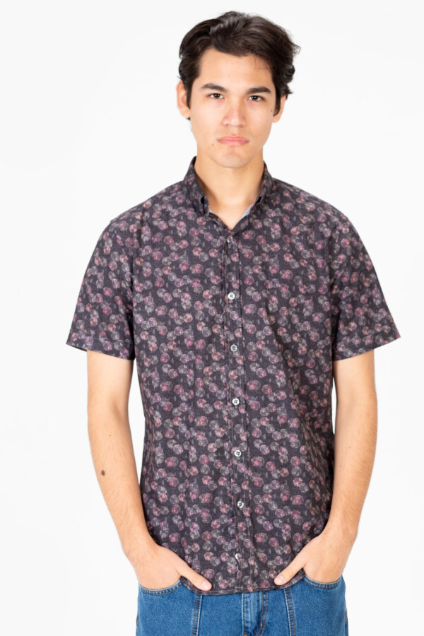 Men's Slim Fit Dotted Half Sleeve Shirt