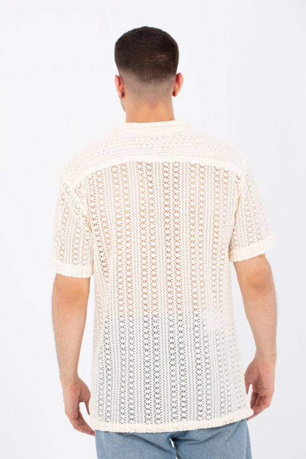 قميص رجالي تريكو نص كم سليم فيت شفاف بقصة تريندي جديدة