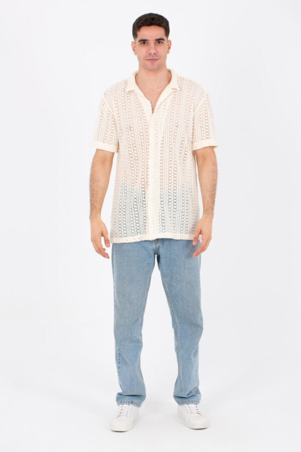 قميص رجالي تريكو نص كم سليم فيت شفاف بقصة تريندي جديدة