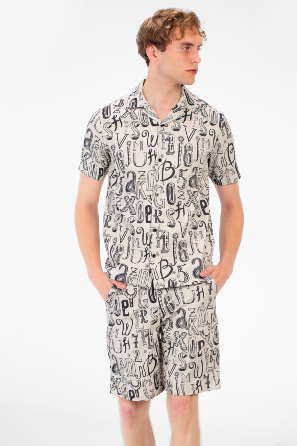 Men's Tomato Outfit Set Half-Sleeve Shirt And Short With All Over Print