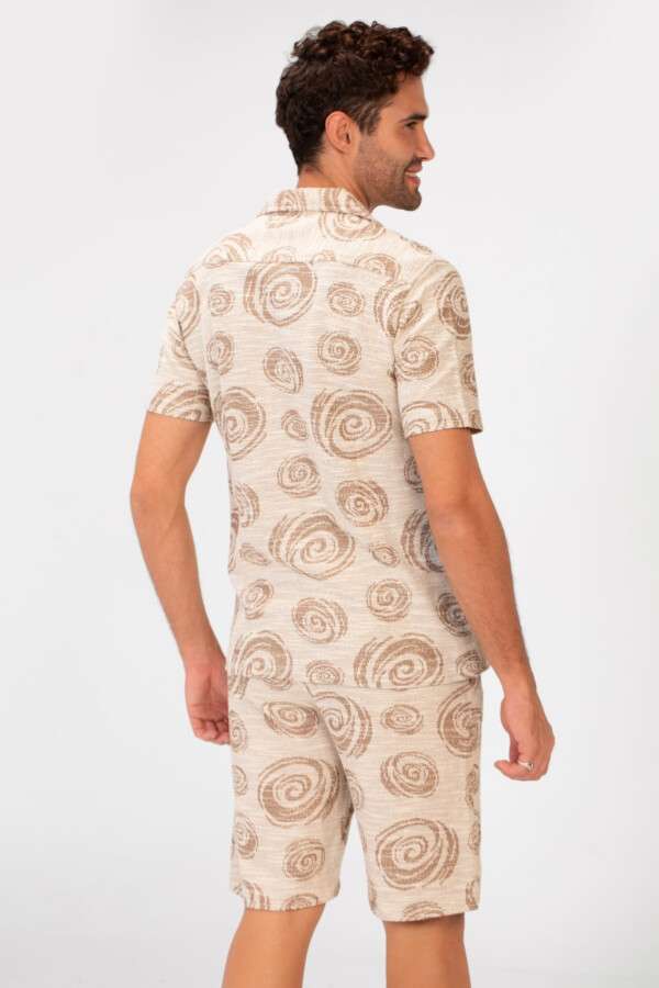 Men's Mesh Outfit Half Sleeve Full Button Shirt and Short