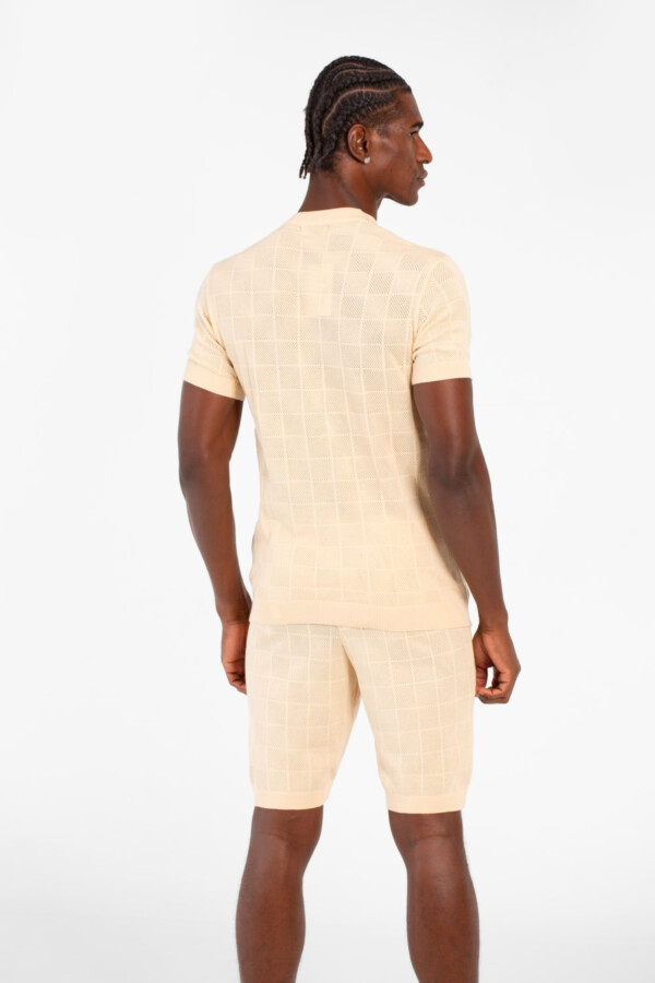 Men's Slim Fit Mesh 2 Piece Outfit Set Short Sleeve T-Shirt And Short