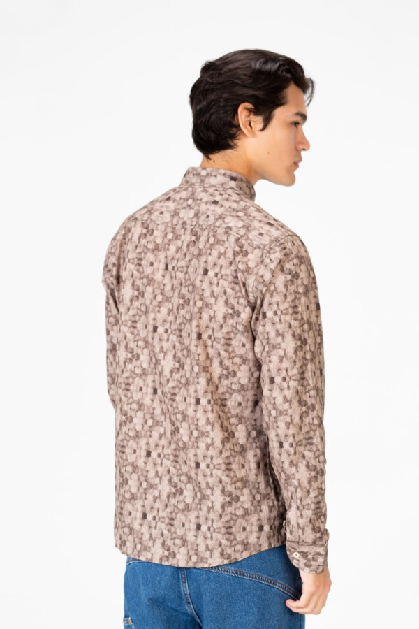 Men's Slim Fit Printed Jakar Long Sleeve Shirt