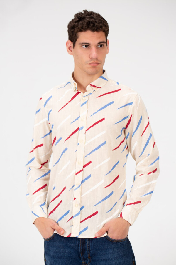 Men's Slim Fit Printed Jakar Shirt