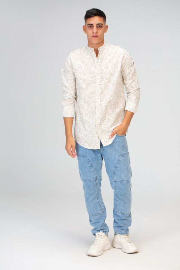 Mens Long Sleeves Shirt With Collar And Poplin Material
