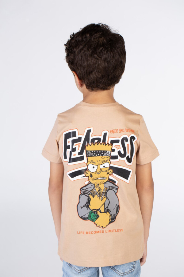 تيشرت أولادي حوض بأكمام قصيرة وطباعة من الأمام والخلف