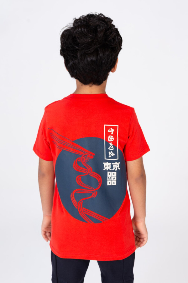 تيشرت أولادي مطبوع نص كم