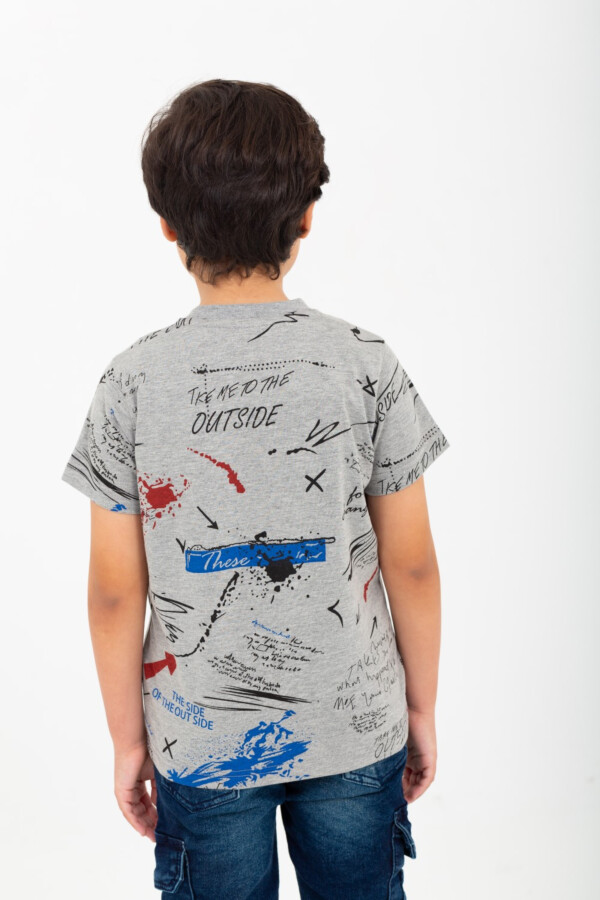 تيشرت أولادي مطبوع بالكامل نص كم