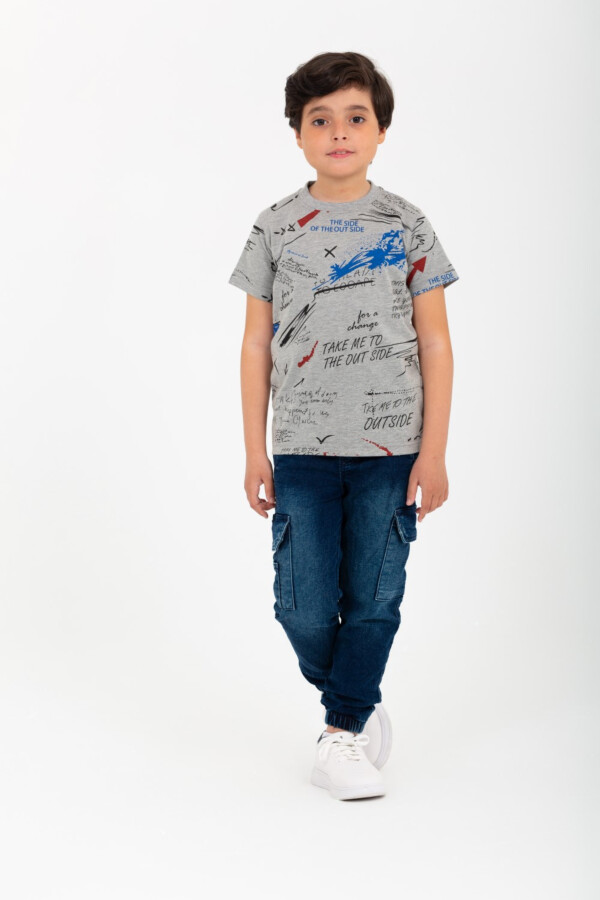 تيشرت أولادي مطبوع بالكامل نص كم