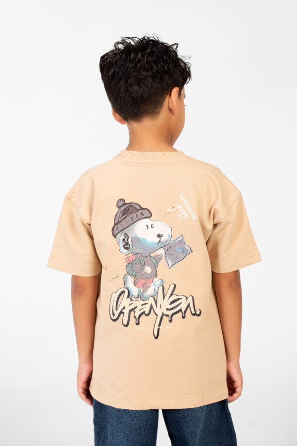 تيشرت أولادي سمر ميلتون أوفر سايز بياقة مستديرة وأكمام قصيرة