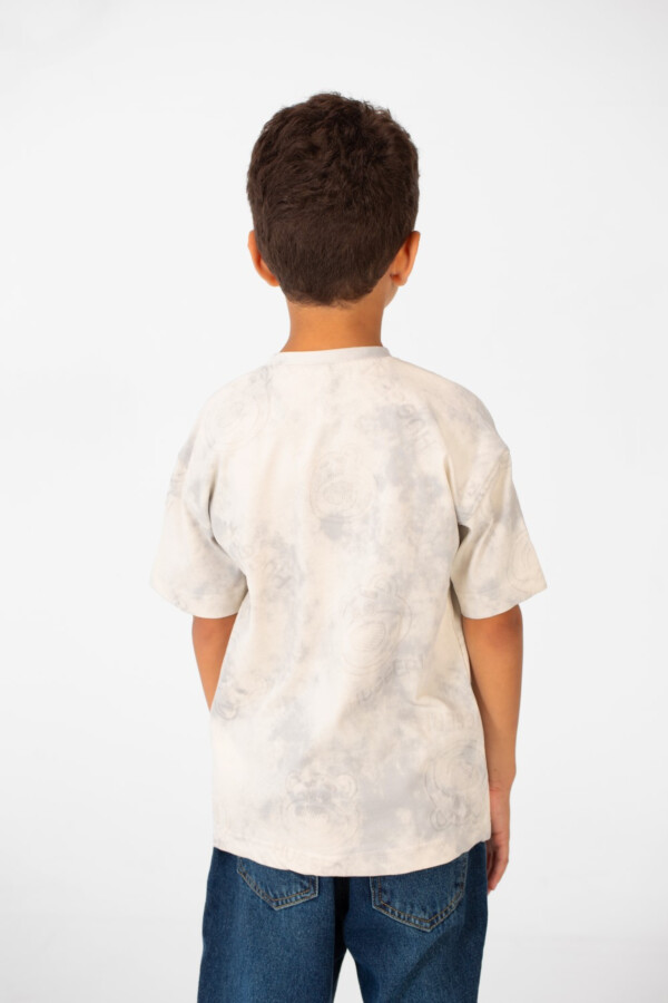 تيشرت أولادي تاي داي أكمام قصيرة أوفر سايز بطبعة هاجر