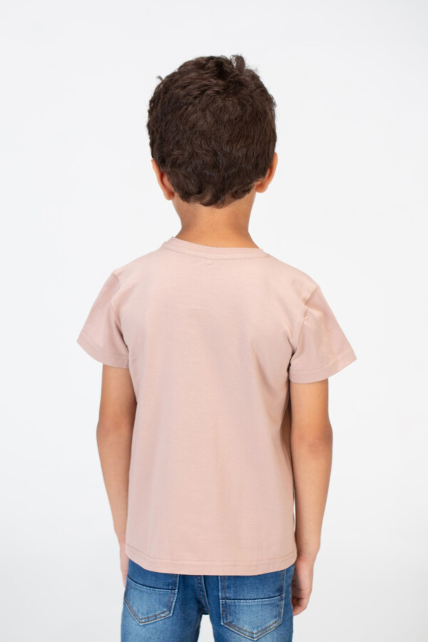 تيشيرت أولادي ياقة دائرية مطبوع خامة سنجل ليكرا