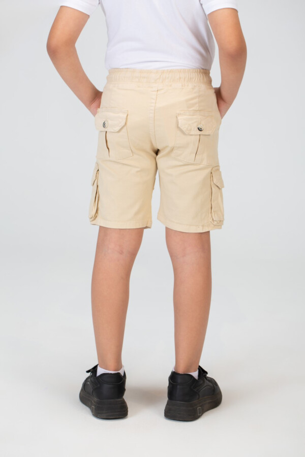 Boys Gabardine Shorts With Side Pockets And Basic Details
