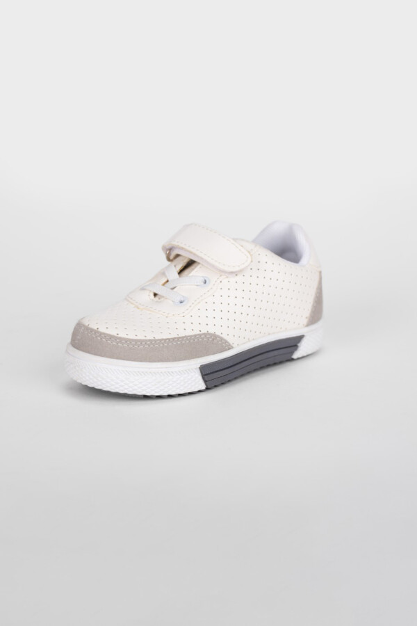 Boy's Flat Sole Faux Leather Chamois Multi Color Sneaker