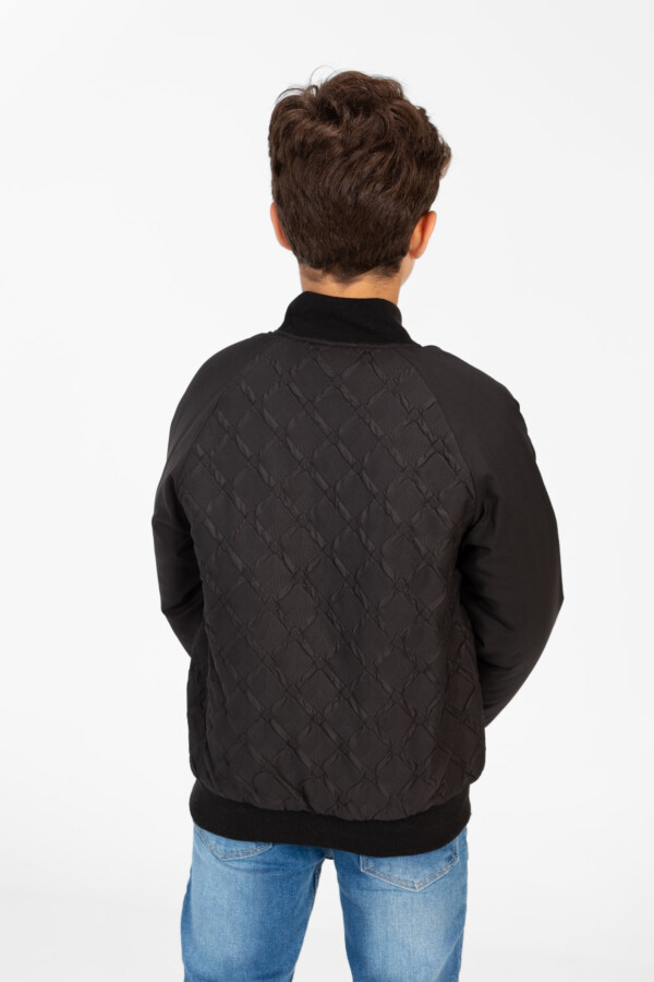 Boy's Waterproof Jacket With Front Zipper And Long Sleeves