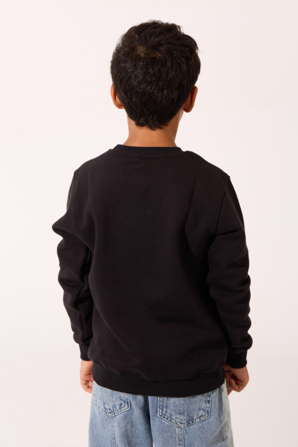 Boy's Milton Slim Fit Sweatshirt With A Round Neck And Front Text Print
