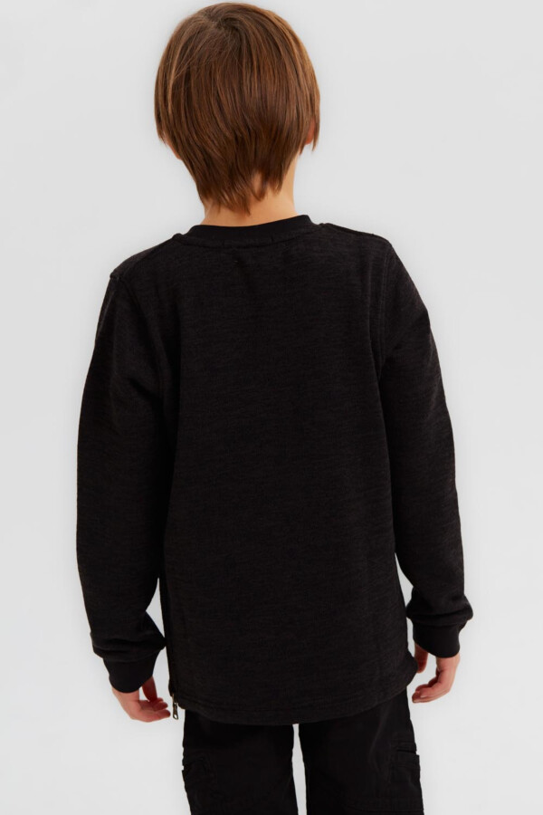 Boy's Rounded Neck Regular Fit Soft Melton Basic Padded Sweatshirt