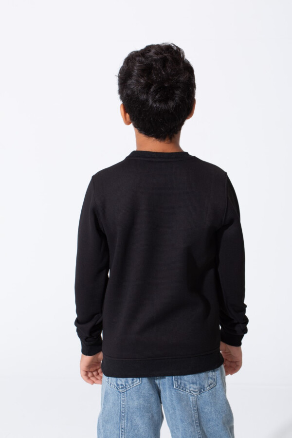 Boy's Tomato Basic Slim Fit Sweatshirt With Round Neck And Long Sleeves