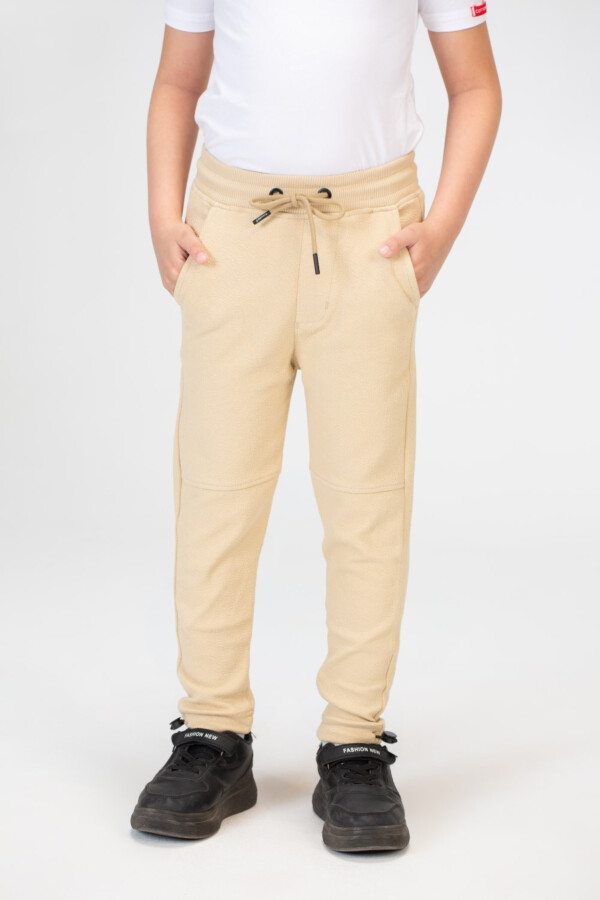 Boys Basic Plain Sweatpants With An Elastic Band In The Middle And A Back Pocket