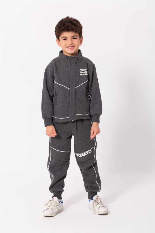 Boy's Padded Front & Back Printed Made Of Melton Training Suit