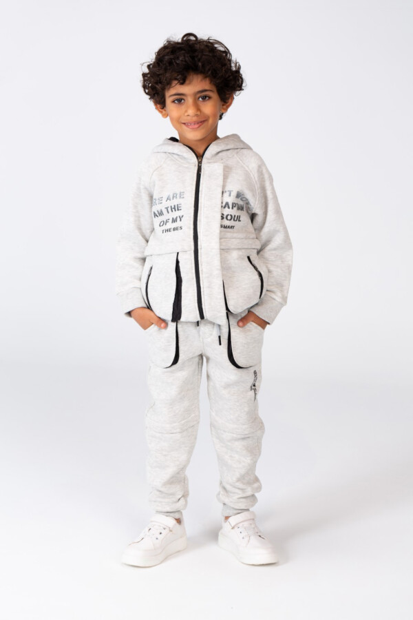 Boy's Padded Front & Sleeves Printed Made Of Comfort Melton Training With Front Pockets