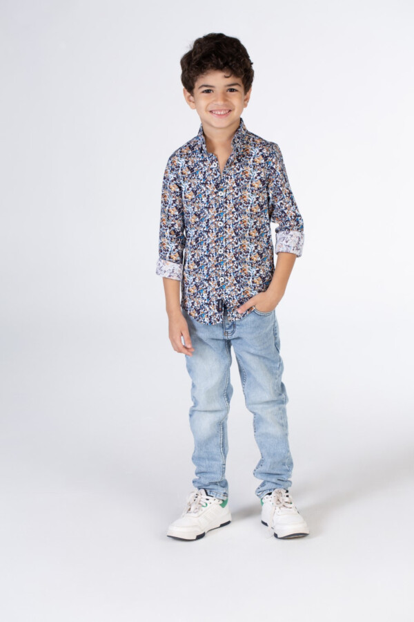Boys Regular Fit Jakar Shirt With Long Sleeves And Collar