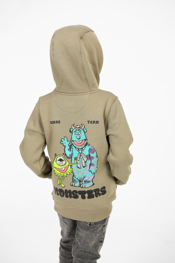 سويت شيرت هودي أولادي بطبعة مونسترز من الأمام والخلف