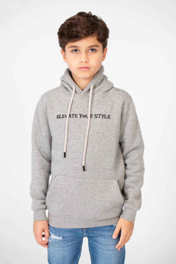 Boy's Hood Sweatshirt With Elevate Your Style Print