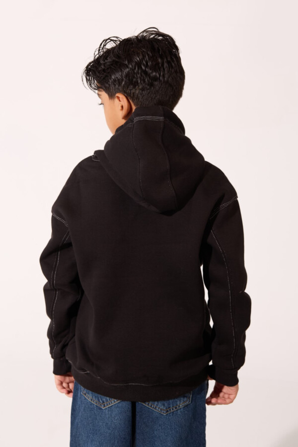 سويت شيرت هودي أولادي كاجوال اوفر سايز ميلتون بطبعة نص أمامي