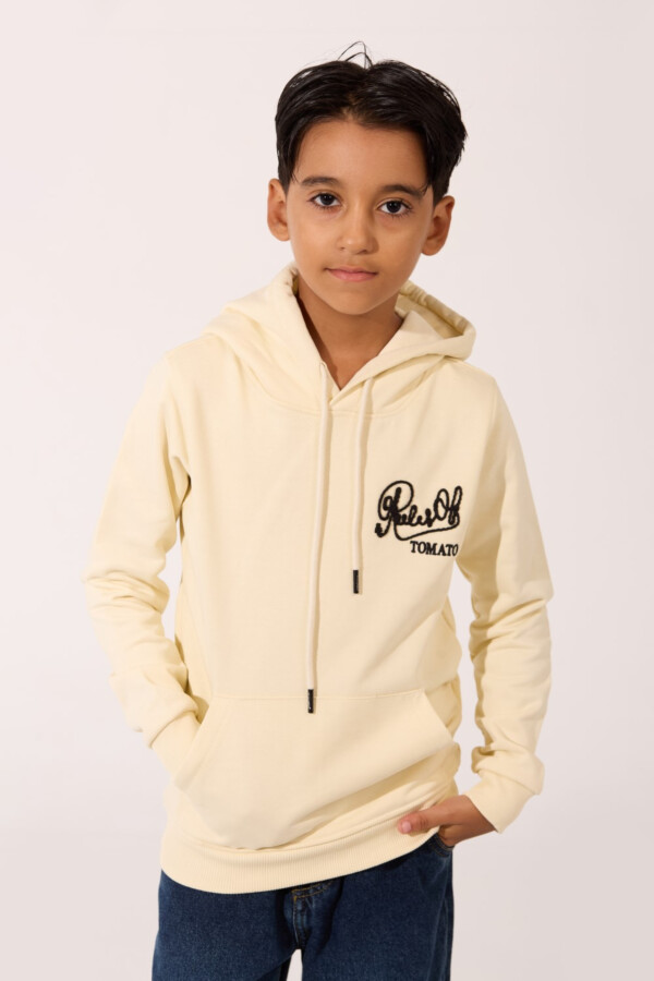 Boy's Tomato Slim Fit Sweatshirt With Front Pocket And Hood