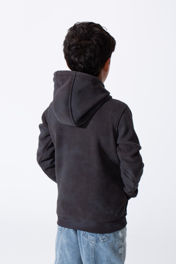 Boy's Slim Fit Washed Hood Sweatshirt With A Front Pocket And Modern Design