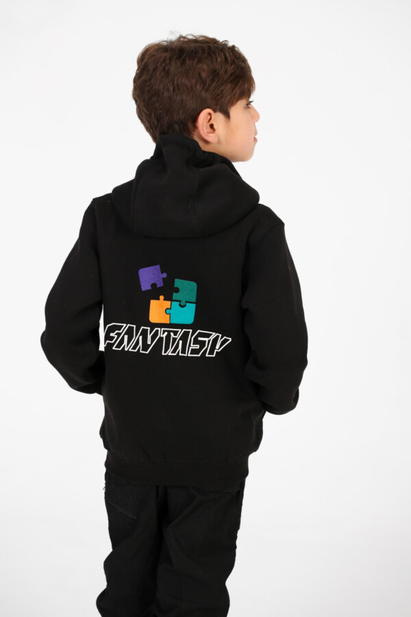 سويت شيرت سوستة أولادي بكابيشوه مطبوع