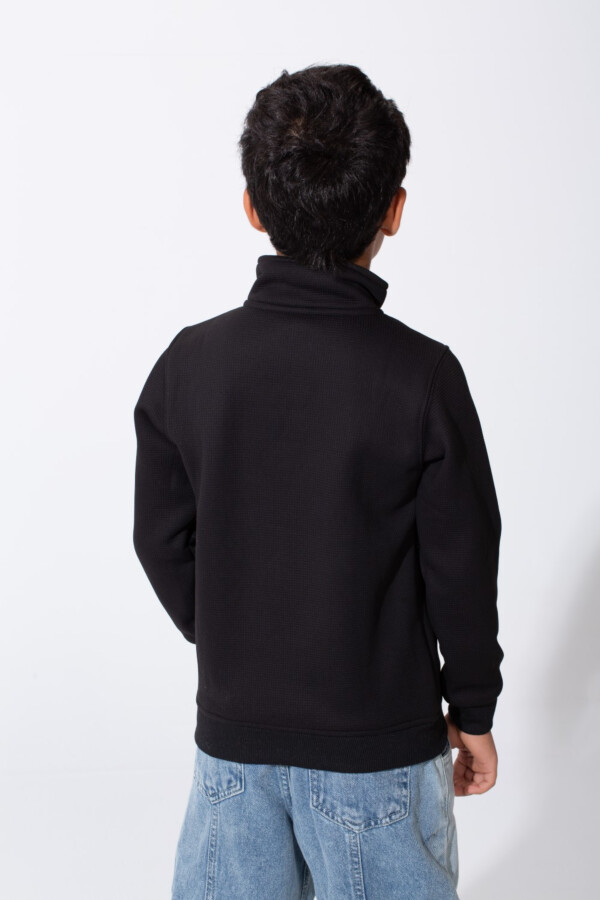 Boy's Slim Fit Front Half Zip Sweatshirt With Long Sleeves