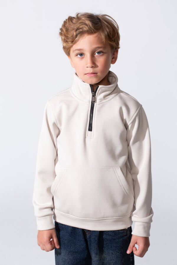 Boy's Half Zip Slim Fit Sweatshirt With Front Kangaroo Pocket