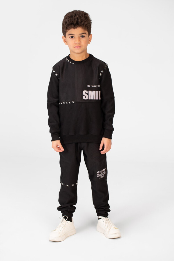 Boy's Melton Printed Two Pieces Training Suit